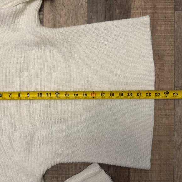 Staccato White Women's Sweater Open-Shoulder - Picture 3 of 5